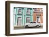 Classic 1950s Plymouth taxi, locally known as almendrones in the town of Cienfuegos, Cuba, West Ind-Michael Nolan-Framed Photographic Print