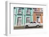 Classic 1950s Plymouth taxi, locally known as almendrones in the town of Cienfuegos, Cuba, West Ind-Michael Nolan-Framed Photographic Print