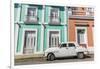 Classic 1950s Plymouth taxi, locally known as almendrones in the town of Cienfuegos, Cuba, West Ind-Michael Nolan-Framed Photographic Print