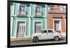 Classic 1950s Plymouth taxi, locally known as almendrones in the town of Cienfuegos, Cuba, West Ind-Michael Nolan-Framed Photographic Print