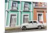 Classic 1950s Plymouth taxi, locally known as almendrones in the town of Cienfuegos, Cuba, West Ind-Michael Nolan-Mounted Photographic Print