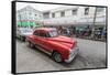 Classic 1950s Pontiac taxi, locally known as almendrones in the town of Cienfuegos, Cuba, West Indi-Michael Nolan-Framed Stretched Canvas