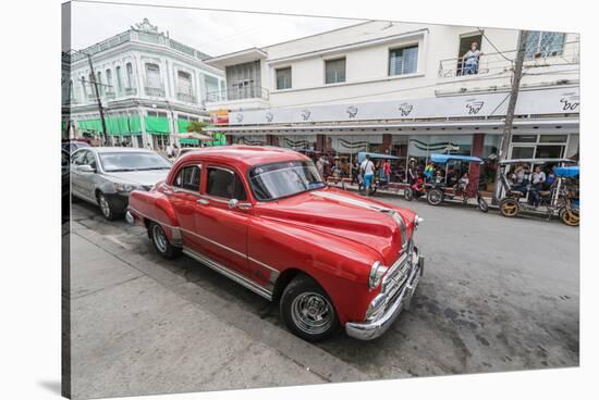 Classic 1950s Pontiac taxi, locally known as almendrones in the town of Cienfuegos, Cuba, West Indi-Michael Nolan-Stretched Canvas