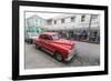 Classic 1950s Pontiac taxi, locally known as almendrones in the town of Cienfuegos, Cuba, West Indi-Michael Nolan-Framed Photographic Print