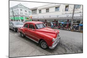 Classic 1950s Pontiac taxi, locally known as almendrones in the town of Cienfuegos, Cuba, West Indi-Michael Nolan-Mounted Photographic Print
