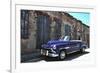 Classic 1953 Chevy Against Worn Stone Wall, Cojimar, Havana, Cuba-Bill Bachmann-Framed Photographic Print