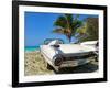 Classic 1959 White Cadillac Auto on Beautiful Beach of Veradara, Cuba-Bill Bachmann-Framed Photographic Print