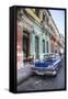 Classic 50s America Car in the Streets of Centro Habana, Havana, Cuba-Jon Arnold-Framed Stretched Canvas