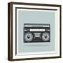 Classic 80S Boombox on Retro Background Detailed Vector Icon-Viktorus-Framed Art Print