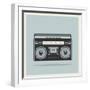 Classic 80S Boombox on Retro Background Detailed Vector Icon-Viktorus-Framed Art Print