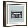 Classic 80S Boombox on Retro Background Detailed Vector Icon-Viktorus-Framed Art Print