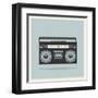 Classic 80S Boombox on Retro Background Detailed Vector Icon-Viktorus-Framed Art Print