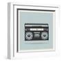 Classic 80S Boombox on Retro Background Detailed Vector Icon-Viktorus-Framed Art Print