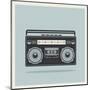 Classic 80S Boombox on Retro Background Detailed Vector Icon-Viktorus-Mounted Art Print