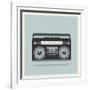 Classic 80S Boombox on Retro Background Detailed Vector Icon-Viktorus-Framed Art Print