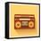 Classic 80S Boombox Portable Cassette Tape Player on Retro Background Detailed Vector Icon-Viktorus-Framed Stretched Canvas