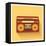 Classic 80S Boombox Portable Cassette Tape Player on Retro Background Detailed Vector Icon-Viktorus-Framed Stretched Canvas
