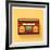 Classic 80S Boombox Portable Cassette Tape Player on Retro Background Detailed Vector Icon-Viktorus-Framed Art Print