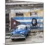 Classic American Car and Cuban Flag, Habana Vieja, Havana, Cuba-Jon Arnold-Mounted Photographic Print