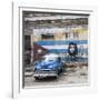 Classic American Car and Cuban Flag, Habana Vieja, Havana, Cuba-Jon Arnold-Framed Photographic Print