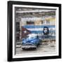 Classic American Car and Cuban Flag, Habana Vieja, Havana, Cuba-Jon Arnold-Framed Photographic Print