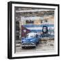 Classic American Car and Cuban Flag, Habana Vieja, Havana, Cuba-Jon Arnold-Framed Photographic Print