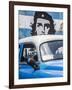 Classic American Car and Cuban Flag, Habana Vieja, Havana, Cuba-Jon Arnold-Framed Photographic Print