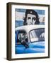 Classic American Car and Cuban Flag, Habana Vieja, Havana, Cuba-Jon Arnold-Framed Photographic Print