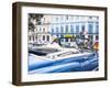 Classic American Car in Front of the Telegrafo Hotel, Parque Central, Havana, Cuba-Jon Arnold-Framed Photographic Print