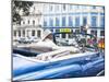 Classic American Car in Front of the Telegrafo Hotel, Parque Central, Havana, Cuba-Jon Arnold-Mounted Photographic Print