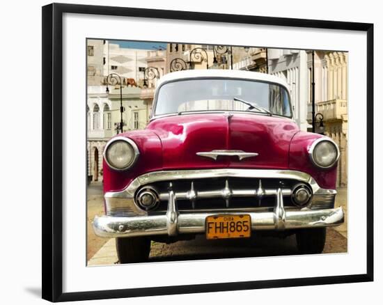 Classic American car in Habana, Cuba-Gasoline Images-Framed Art Print