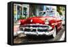 Classic American Car - In the Style of Oil Painting-Philippe Hugonnard-Framed Stretched Canvas