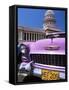 Classic American Car Outside the Capitolio, Havana, Cuba, West Indies, Central America-Lee Frost-Framed Stretched Canvas