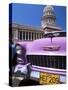 Classic American Car Outside the Capitolio, Havana, Cuba, West Indies, Central America-Lee Frost-Stretched Canvas