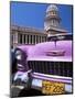 Classic American Car Outside the Capitolio, Havana, Cuba, West Indies, Central America-Lee Frost-Mounted Photographic Print