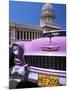 Classic American Car Outside the Capitolio, Havana, Cuba, West Indies, Central America-Lee Frost-Mounted Photographic Print