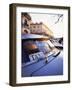 Classic American Car with Taxi Sign in Windscreen, Havana, Cuba, West Indies, Central America-Lee Frost-Framed Photographic Print