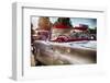 Classic American Convertible in a Drive In-George Oze-Framed Photographic Print