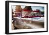 Classic American Convertible in a Drive In-George Oze-Framed Photographic Print