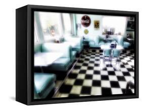 Classic American Diner Interior-George Oze-Framed Stretched Canvas