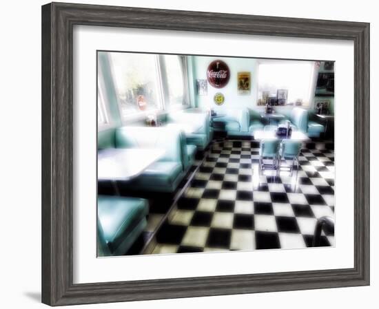 Classic American Diner Interior-George Oze-Framed Photographic Print