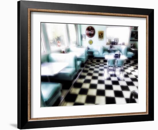 Classic American Diner Interior-George Oze-Framed Photographic Print