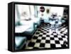 Classic American Diner Interior-George Oze-Framed Stretched Canvas