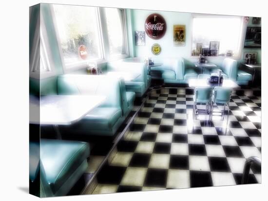 Classic American Diner Interior-George Oze-Stretched Canvas