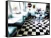 Classic American Diner Interior-George Oze-Framed Stretched Canvas