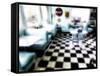 Classic American Diner Interior-George Oze-Framed Stretched Canvas