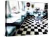 Classic American Diner Interior-George Oze-Stretched Canvas