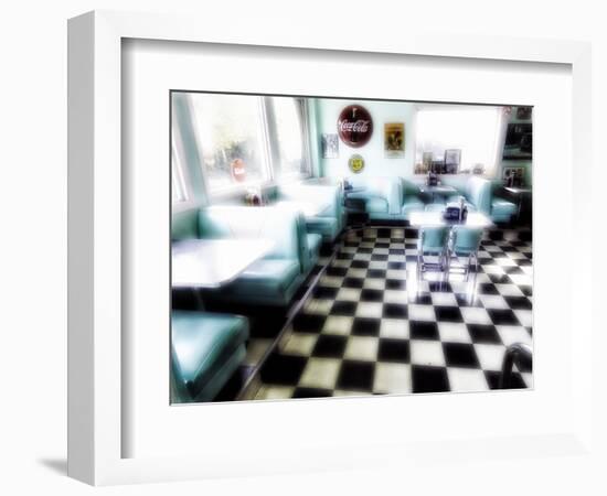 Classic American Diner Interior-George Oze-Framed Photographic Print