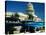 Classic American Taxi Cars Parked in Front of National Capital Building, Havana, Cuba-Martin Lladó-Stretched Canvas