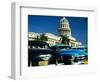 Classic American Taxi Cars Parked in Front of National Capital Building, Havana, Cuba-Martin Lladó-Framed Photographic Print